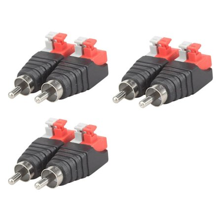 Hann RCA-kontakt adapterplugg, trykk, RCA hann til AV fjærtrykk for lydhøyttaler, RCA til høyttaleradapter