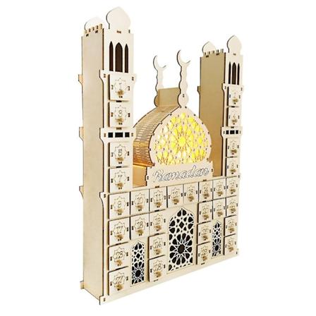 Eid Ramadan Mubarak -koristelu Adventissa 2023 LED-valoilla Islamilainen Linna Ramadan