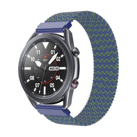 Elastiskt klockarmband i nylon för Samsung Galaxy Watch 4 - W-Form Blå / Grön Storlek: S