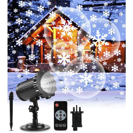 Julprojektorljus Led Snöfallsljus Dekoration Fjärrkontroll Europeisk Reglering