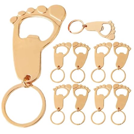 10 st Flicka Presenter Baby Födelsedagsfest Bröllopsgåva Ölflasköppnare Flasköppnare Gäst Fotavtryck Nyckelring Öppnare