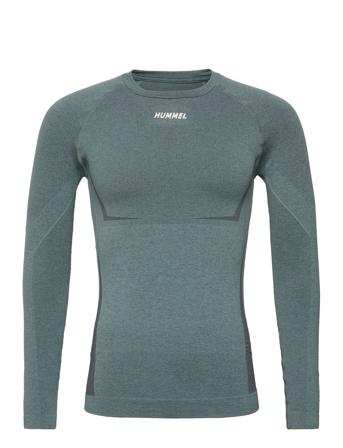 Hmlte Mike Seamless T-Shirt L/S T-shirts Long-sleeved Grønn Hummel*Betinget Tilbud