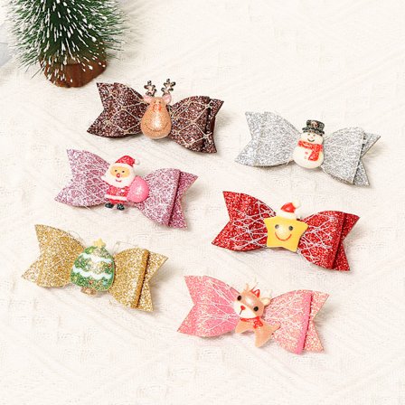 6 stk. Jule-Røde Hårtilbehør, Jule-Hårbånd, ZQKLA