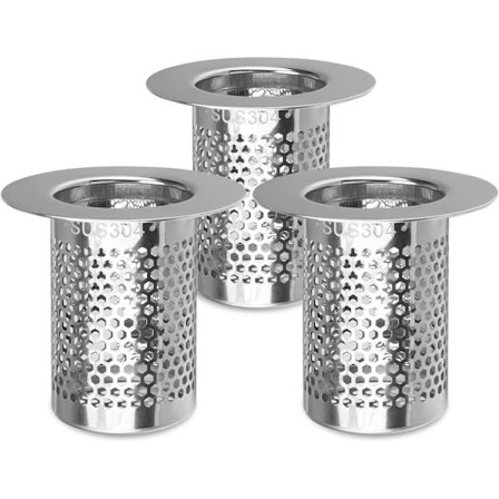 (S)3 stk. vaskesil, vaskesil i rustfritt stål - vaskfilter, avløpssil, for bad