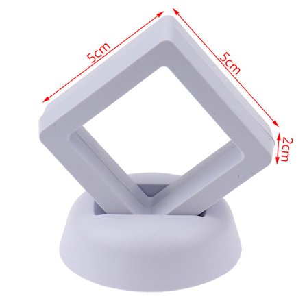Square 3D flytende smykker Mynt Display Ramme Holder Eske Veske m