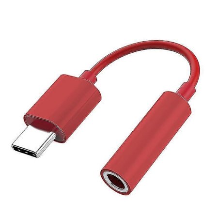Typ C 3,5 mm:n kuulokeliitäntä Aux-kaapeli USB - 3,5 mm:n kuulokeadapteri Hfmqv Punainen