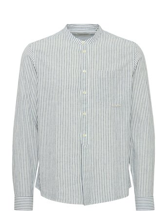 Cfandrew Ls Striped Linen Mix Shirt Blue Casual Friday