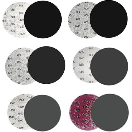 30 stk våt/tørr slipepapir, 320/600/800/1200/1500/2000 grit slipeskive, 125mm slipepapir våt/tørr slipepapir brukt til sliping og polering