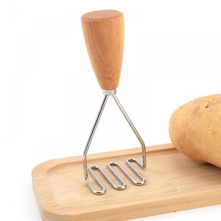 Kartoffelmoser i rustfrit stål - Premium kartoffelmoser håndværktøj og metal kartoffelmoser for bedste mos til bønner, avocado, æg, mini-kartofler_RY