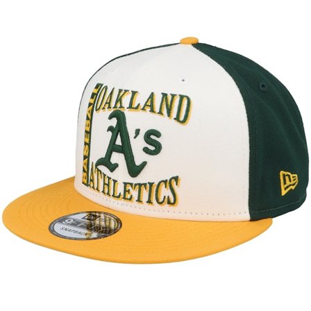 New Era - MLB Wit snapback Cap - Oakland Athletics 9FIFTY Retrosport D3 White/Dark Green/Yellow Snapback @ Hatstore