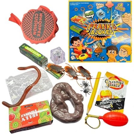 Prank Legetøjskasse, Bærbar Samlerremssæt, Prank Legetøj, Slappe Rekvisit Sæt, Sjov Gag-legetøj, Praktisk Familie-gag-kasse, Aprilsnar