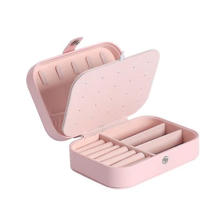 Smykkeæske Organizer til Ringe, Øreringe, Halskæder, Armbånd, Rejse Smykkeæske (pink) (1 stk)