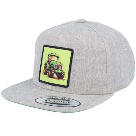 Kiddo Cap - Grå snapback Keps - Kids Green Tractor Grey Snapback @ Hatstore