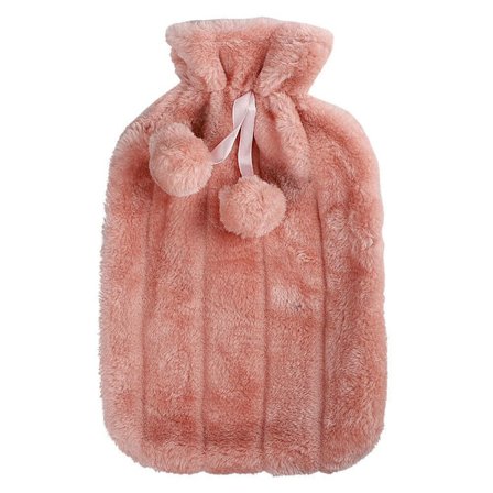 Kuumavesipullon cover Tekoturkista PINK