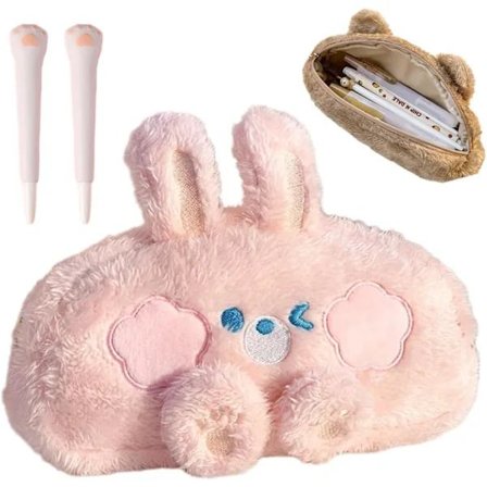 Sød Makeup Taske Rejse Makeup Pink Kanin Stor Kawaii Penalhus Taske Organizer Æstetisk Æske Hjem Lufthavn Flyselskab pink kanin[co]