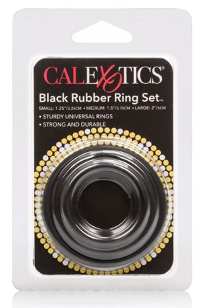Kjøp Cal Exotics Black Rubber Ring Set - Pakke med penisringer | God pris