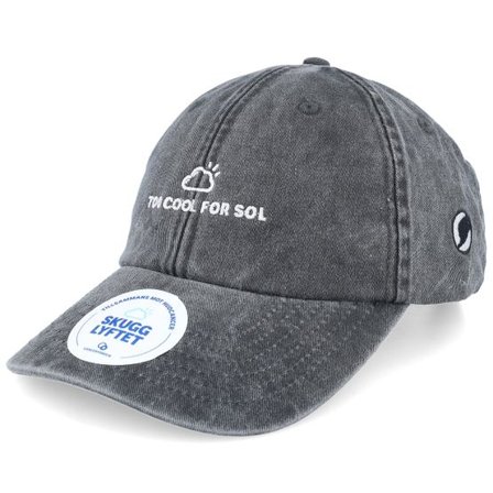 Hatstore - Svart unconstructed Keps - Too Cool For Sol Black Washed Dad Cap @ Hatstore