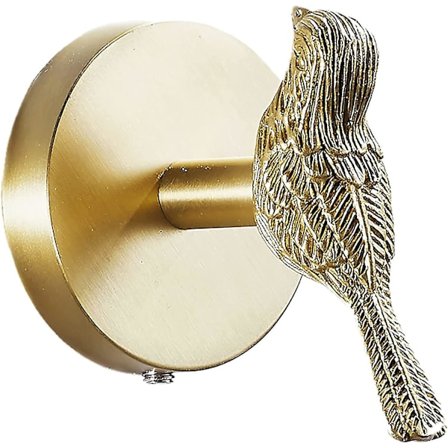 Messing-frakkekrog Dyreformet Børstet Messing Frakkekrog Frakkekrog Væghængt Metal Frakkekrog (fugl)