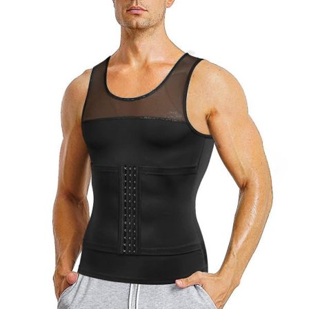 Herre Hot Swear Skjorte Korset Midjetrimmer Bælte Wrap Trainer Slankende Body Shaper -L