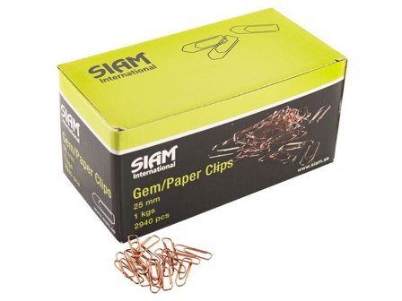 Gem SIAM, kopparbelagda, tåliga och hållbara, 25mm, koppar - Lyreco - Kontorsmaterial - Till skrivbordet - Gem