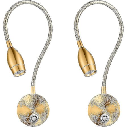 Dimbara LED-läslampor, väggmonterade läslampor för sänggavel, flexibel svanhals med touch-dimmer, stickkontakt, 3 färglägen, 2-pack