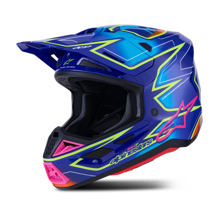 Alpinestars S-M7 Cast MX Helmet Blue/Pink/Yellow XL