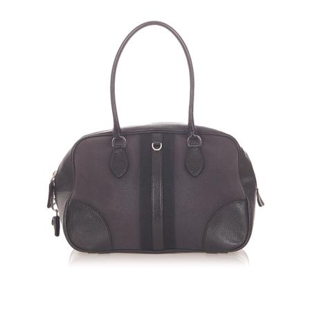 Prada Vintage, Pre-owned Canvas Handbag Zwart, Dames, Maat:ONE Size