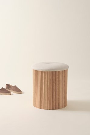 Jotex - Sittepuff/krakk, Diameter 40 Cm Natur røykaktig - DARWIN - Kjøp Sittepuffer hos Jotex