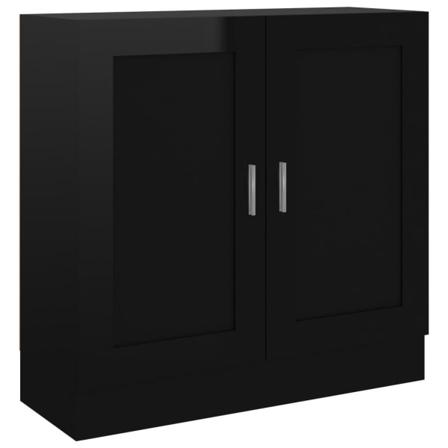 Vidaxl Bokhylla Svart Högglans 82,5x30,5x80 Cm Konstruerat Trä Svart