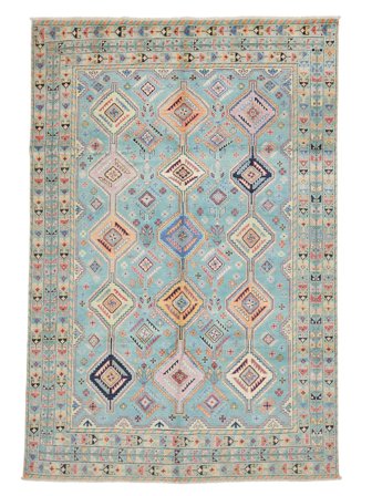 Kazak Fine Rug Hand Knotted 199X290 Brown/Grey Afghanistan