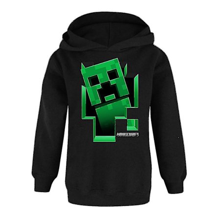 Minecraft genser for gutter | Kids Creeper Inside Black Hooded Jumper | Gamergenser Klær Merchan