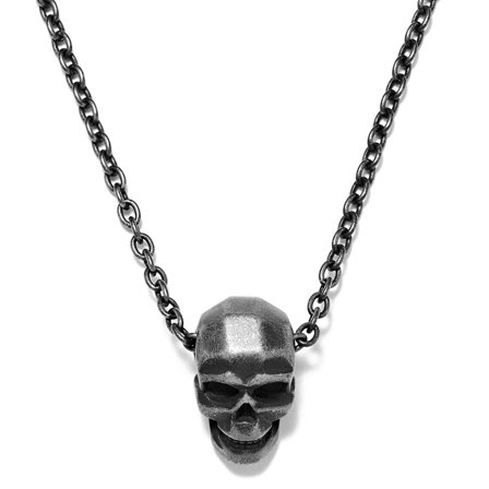 Collar de acero gris con calavera Jax para hombres - Collares acero