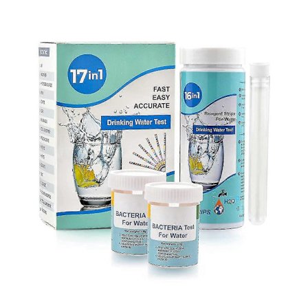 17-i-1 Komplett Vann Test Kit, 100 Strips + 2 Vann Test Kits for Drikkevann Enkel Testing