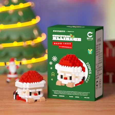 Julegave byggeklodser kompatible med julesødt hus gammel mand tegneserie dukke børns pædagogiske legetøj