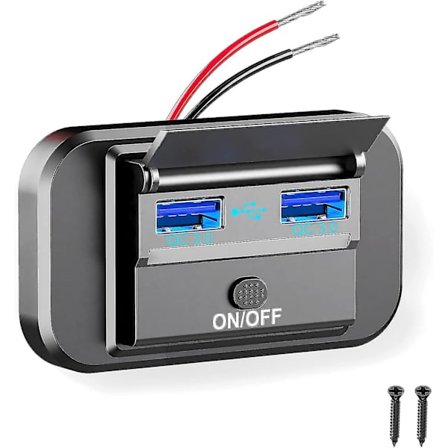 12v Usb-uttak Dual Quick Charge 3.0 Bil Usb-porter: 12 Volt Strømuttak Usb-panel Veggmontert Bil Lader Sockel For Marine Rv Motorsykkel Båt Bil Tru