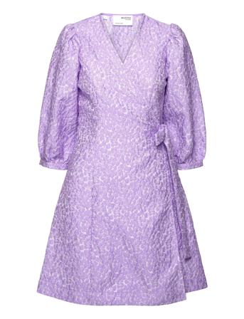 Slfjulia-Siv 3/4 Short Dress Ex Purple Selected Femme