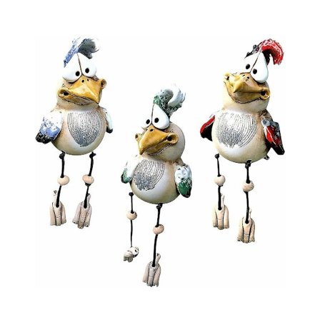 3 stk Sjove Kylling Gærde Dekoration Statuer Sjove, Vandafvisende Som Gave Til Børn Og Også Velegnet