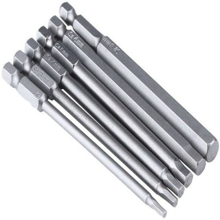 HEX SHAFT MAGNETISK STÅL HEX HUVUD SKRUVMEJSET H2.5 H3 H4 H5 H6 H8 Triumph Skruvmejsel Set 6st 100mm