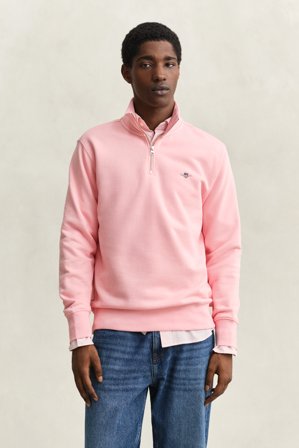 GANT Herren Sweatshirt mit halblangem Reißverschluss (M) Rosa
