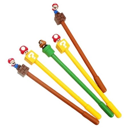 24 bitar Papper Söt Tecknad Mjuk Gummi Svart Neutral Penna Kontor Kol Vatten Penna