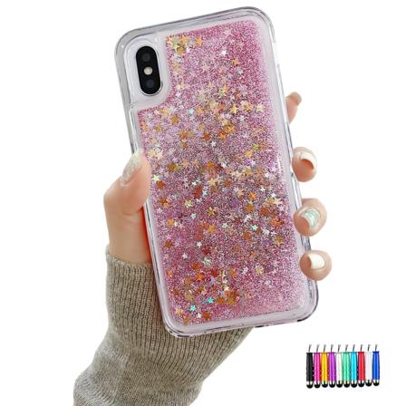 iPhone X/Xs - Liikkuva glitter 3D Bling puhelinkotelo