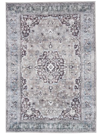 Gina Oriental Możliwość Prania 200X300 Szary/Beżowy Medalionowy Dywan Bawełniany