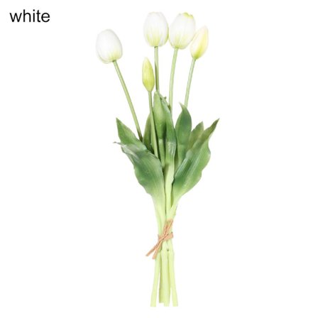 Konstgjorda Blommor Tulpaner Bukett VIT - high quality