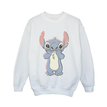 Disney Boys Lilo And Stitch Stor Tryck Sweatshirt 5-6 År Vit