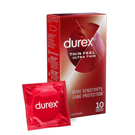 Durex Kondomer Ultra Thin 10 stk., Mænd, Prævention, Kondomer