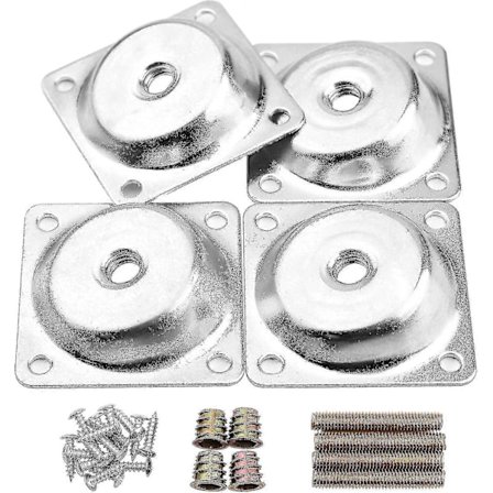 14 Graders Vinklede Benfesteplater Møbler Bordben Festesplater Braketter T-plate M8 Sofaben Med Hengebolter,omformere, Skruer, komplett sett