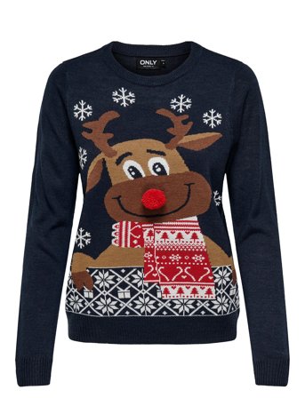 ONLY | Onlxmas Ls O-Neck Mix Detail Box Knt | S