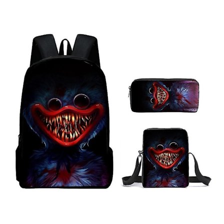 3 stk. Poppy Playtime Ryggsekk & Matboks Barn Studenter Skolesekk, Matpose, Penal