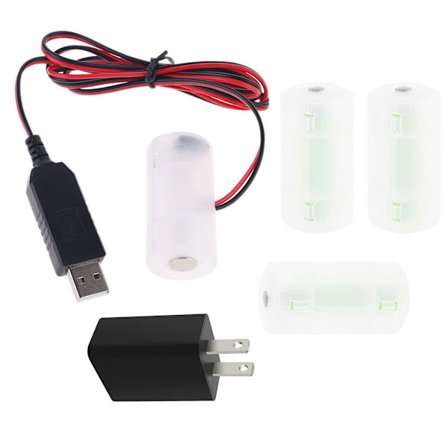 US-pistokkeella varustettu paristonpoistaja USB-virtajohto korvaa 1-4 kpl 1,5 3 4,5 6V