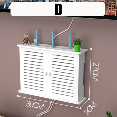 Stor Trådlös WiFi Router Hylla Förvaringslåda Kabel Ström Plus